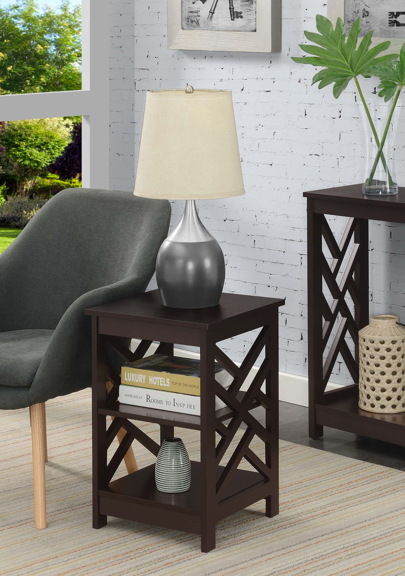 Convenience Concepts Titan End Table with Shelves, Multiple Finishes ...