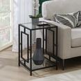 thumbnail image 1 of Convenience Concepts Town Square Black Metal End Table with Glass Shelf and Top, 1 of 6