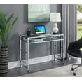 thumbnail image 1 of Convenience Concepts Town Square Desk With Shelf in Clear Glass and Chrome Frame, 1 of 4