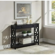 Convenience Concepts Town Square One-Drawer Console Table in Black Wood Finish