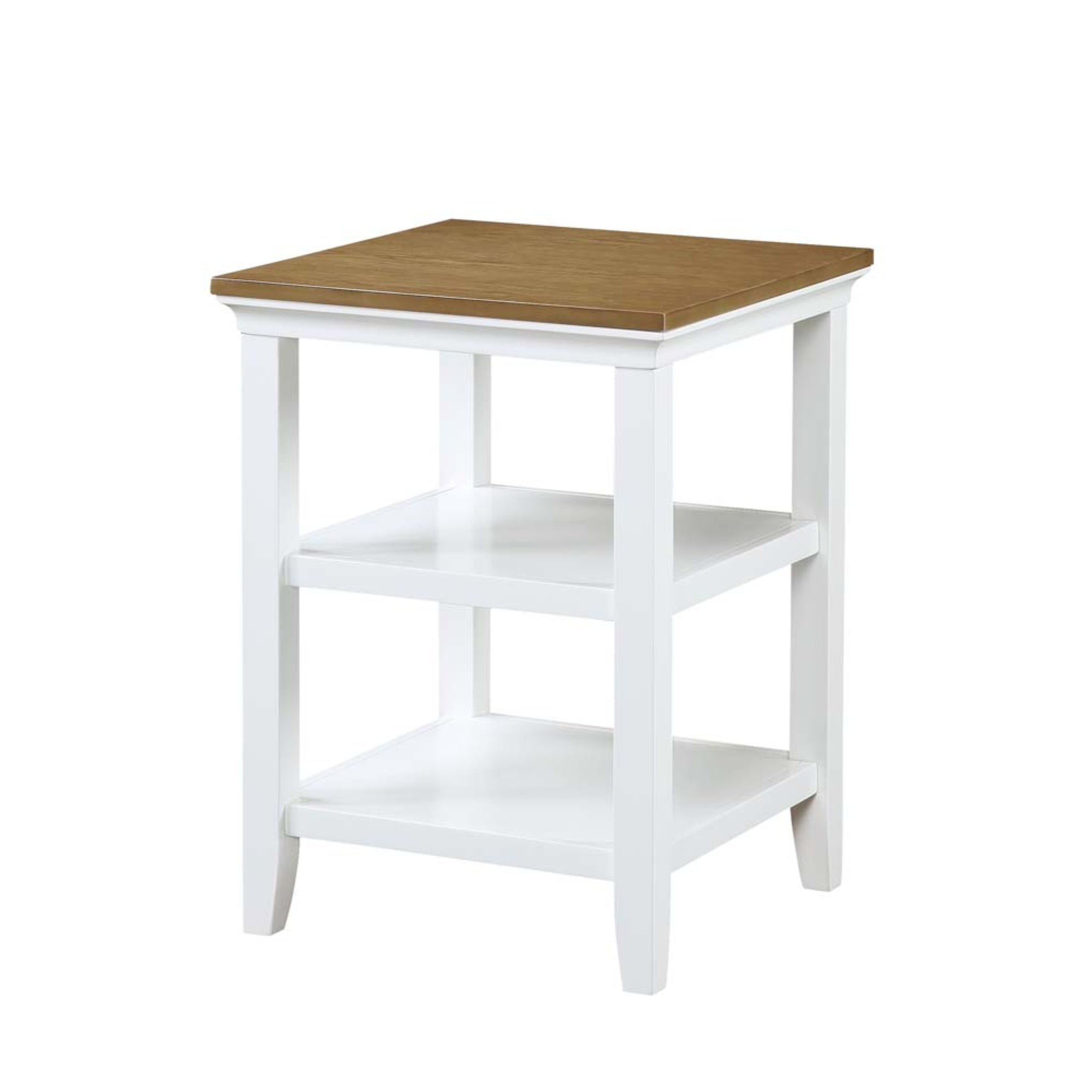 Tribeca Driftwood & White Square End Table with Storage Shelves