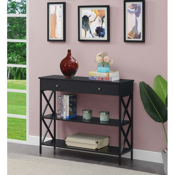 Convenience Concepts Tucson 1 Drawer Console Table, Black