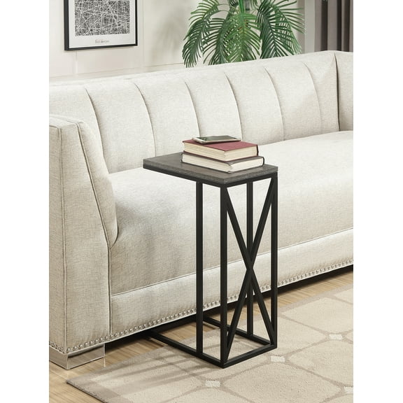 Convenience Concepts Tucson C End Table, Weathered Gray/Black