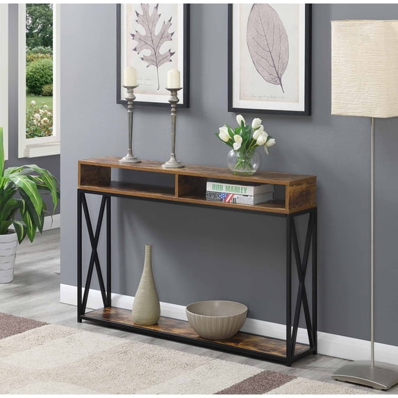 Convenience Concepts Tucson Deluxe 2 Tier Console Table, Barnwood