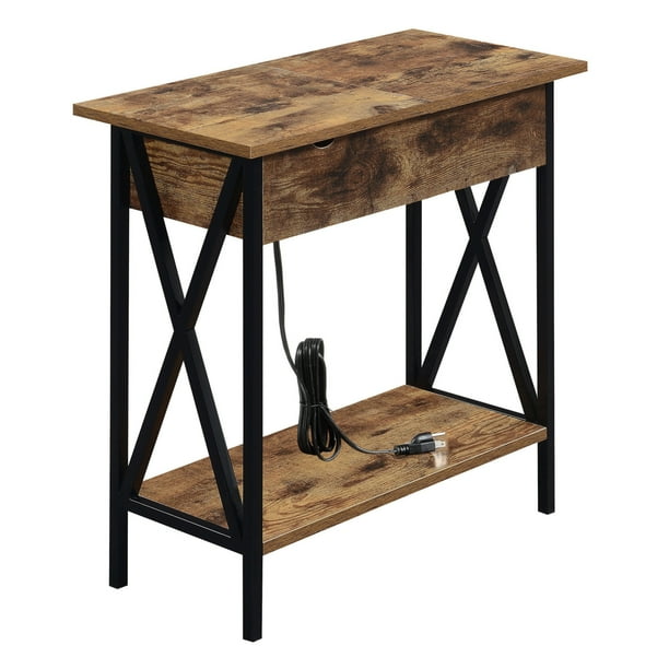 Convenience Concepts Tucson Flip Top End Table with Charging Station