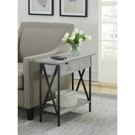Convenience Concepts Tucson Flip Top End Table with Charging Station, Multiple Finishes