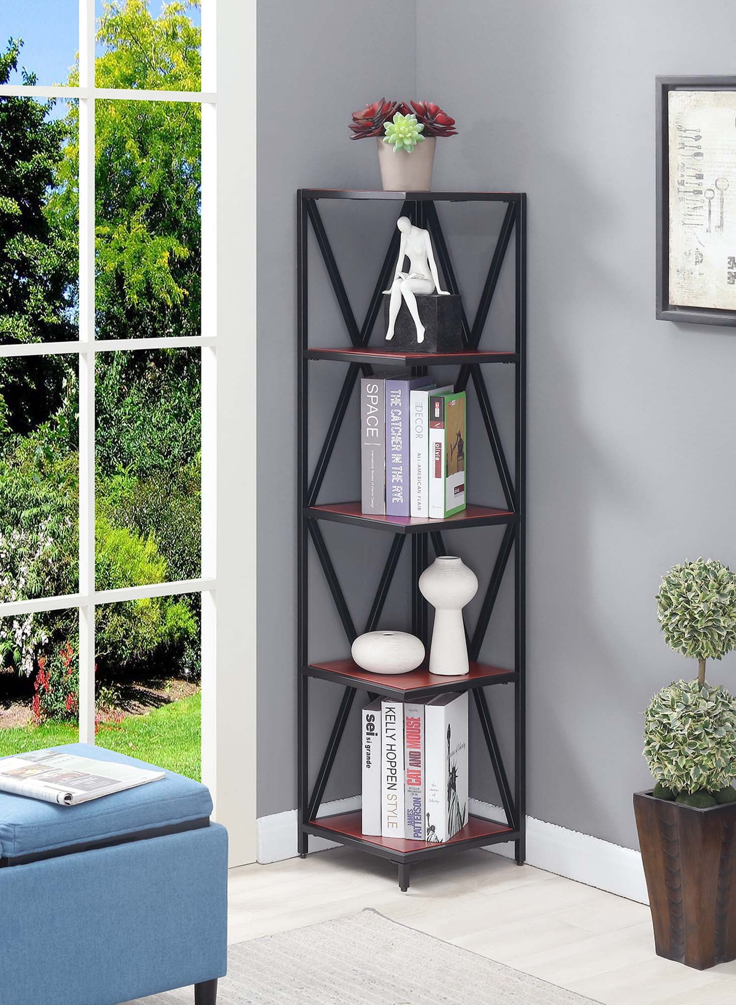 Cherry corner bookcase online
