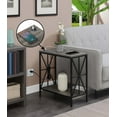thumbnail image 1 of Convenience Concepts Tucson Starburst Chairside End Table with Charging Station and Shelf, Weathered Gray/Black, 1 of 8
