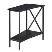 Convenience Concepts Tucson Wedge End Table with Shelf, Black