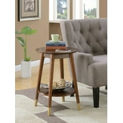 Convenience Concepts Wilson Mid Century Round End Table with Bottom Shelf