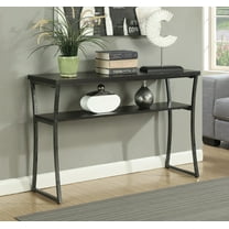 Convenience Concepts X-Calibur Console Table with Shelf, Espresso/Slate Gray