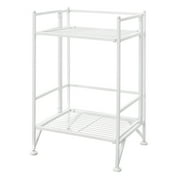 Convenience Concepts XTRA-Storage 2 Tier Folding Metal Shelf Bookcase, White