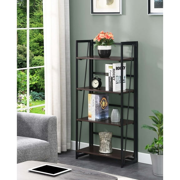 Convenience Concepts Xtra Folding 4 Tier Bookshelf, Multiple Finishes