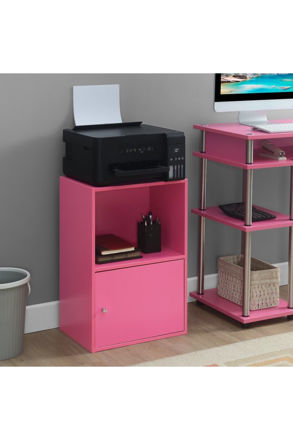 Xtra Storage 1 Door Cabinet with Shelf, Pink