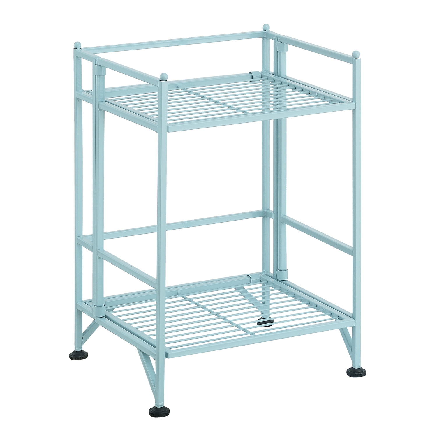 Sea Foam Adjustable 2-Tier Folding Metal Shelf