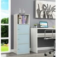 thumbnail image 1 of Convenience Concepts Xtra Storage 3 Door Cabinet with Shelf, White/Sea Foam Blue, 1 of 6
