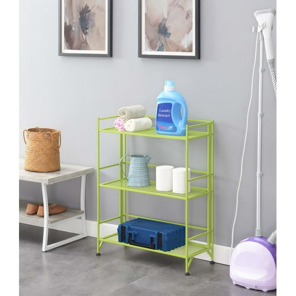 Convenience Concepts Xtra Storage 3 Tier Wide Folding Metal Shelf , Lime