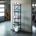 thumbnail image 1 of Convenience Concepts Xtra Storage 5 Tier Folding Metal Mesh Shelf, Black, 1 of 7