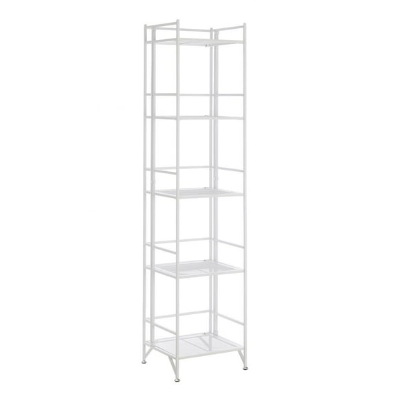 Convenience Concepts Xtra Storage 5 Tier Folding Metal Mesh Shelf, White
