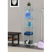Convenience Concepts Xtra Storage 5 Tier Folding Metal Shelf, Seafoam