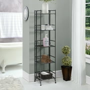 Convenience Concepts Xtra Storage 5 Tier Folding Metal Shelf, Speckled Gray