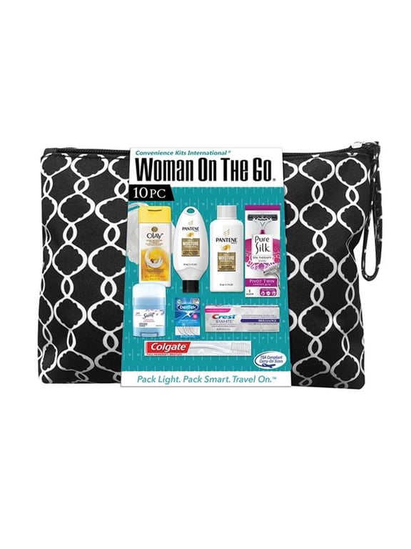 Womens Travel Kit with Beauty and Personal Care Items 10-Piece Featuring Tresemme 1013