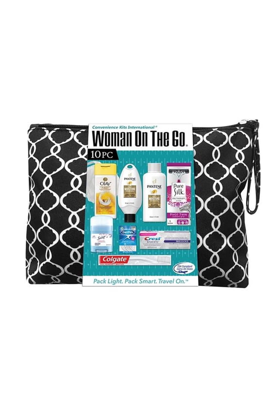 Womens Travel Kit with Beauty and Personal Care Items 10-Piece Featuring Tresemme 1013