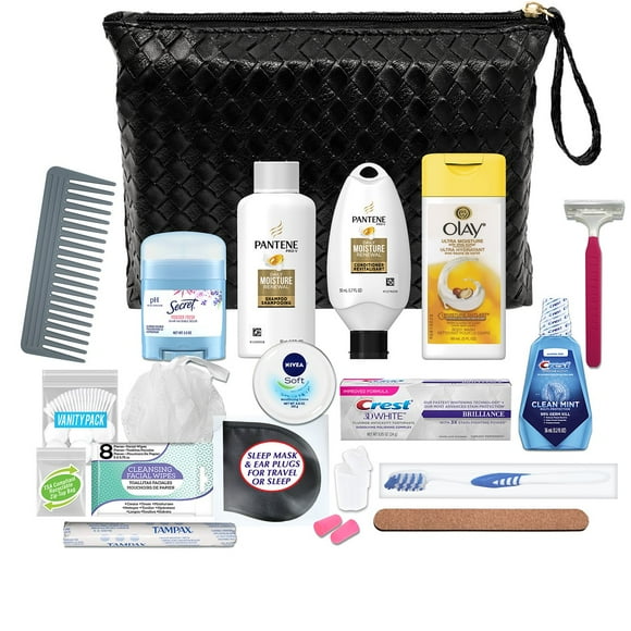 Convenience Kits International Womens Premium 20-Piece Kit with Travel Size TSA Compliant Essentials in Stylish Cosmetic Bag