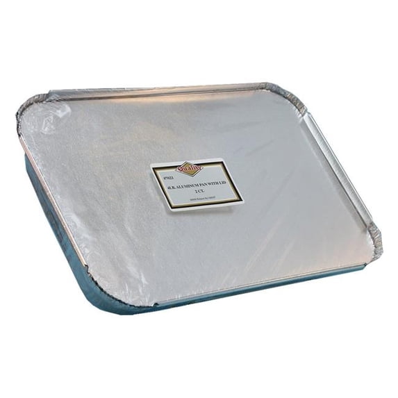 Convenience Packs 7021-48CB PE 4 lbs Aluminum Oblong Pan with Board Lid Combo