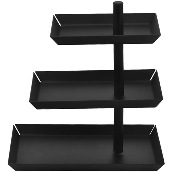 Convenient 3 Layer Serving Stand And Platters Set Sturdy Metal Pastries And Dessert Storage Rack Display Holder