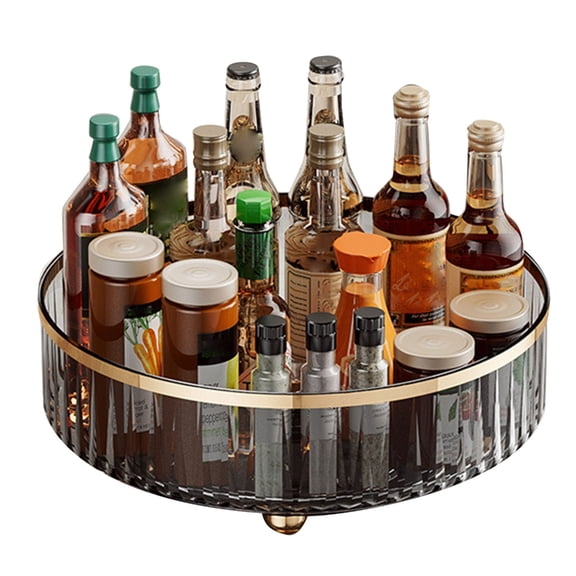 Convenient 360 Rotating Rack Cosmetic Storage Box Turntable Spice Storage Bin