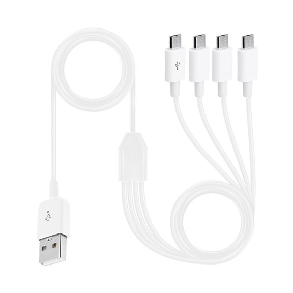 Convenient 4 Way USB Charging Cable Multicharging Cable Charge Multiple Devices with Ease 7.87inch/59.06inch