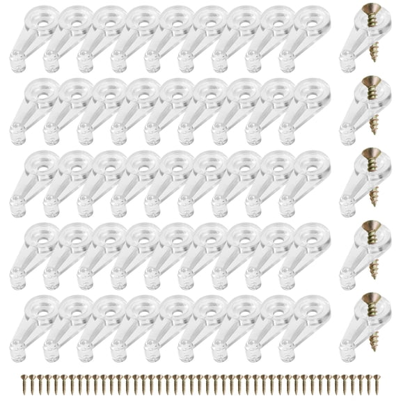 Convenient 50pcs Glass Clips with Screws Glass Door Retainer Clips Perfect for Fixing Cabinet Glass Doors