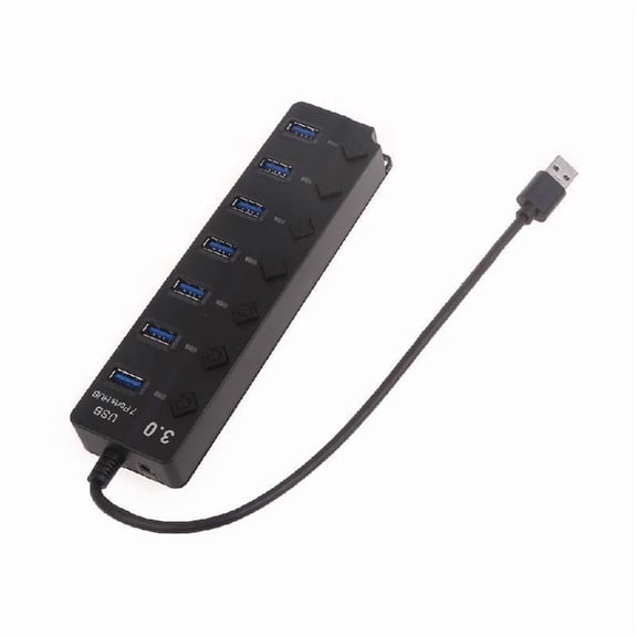 Convenient 7 Port USB Hub Individual On Off Power Switches USB Splitter