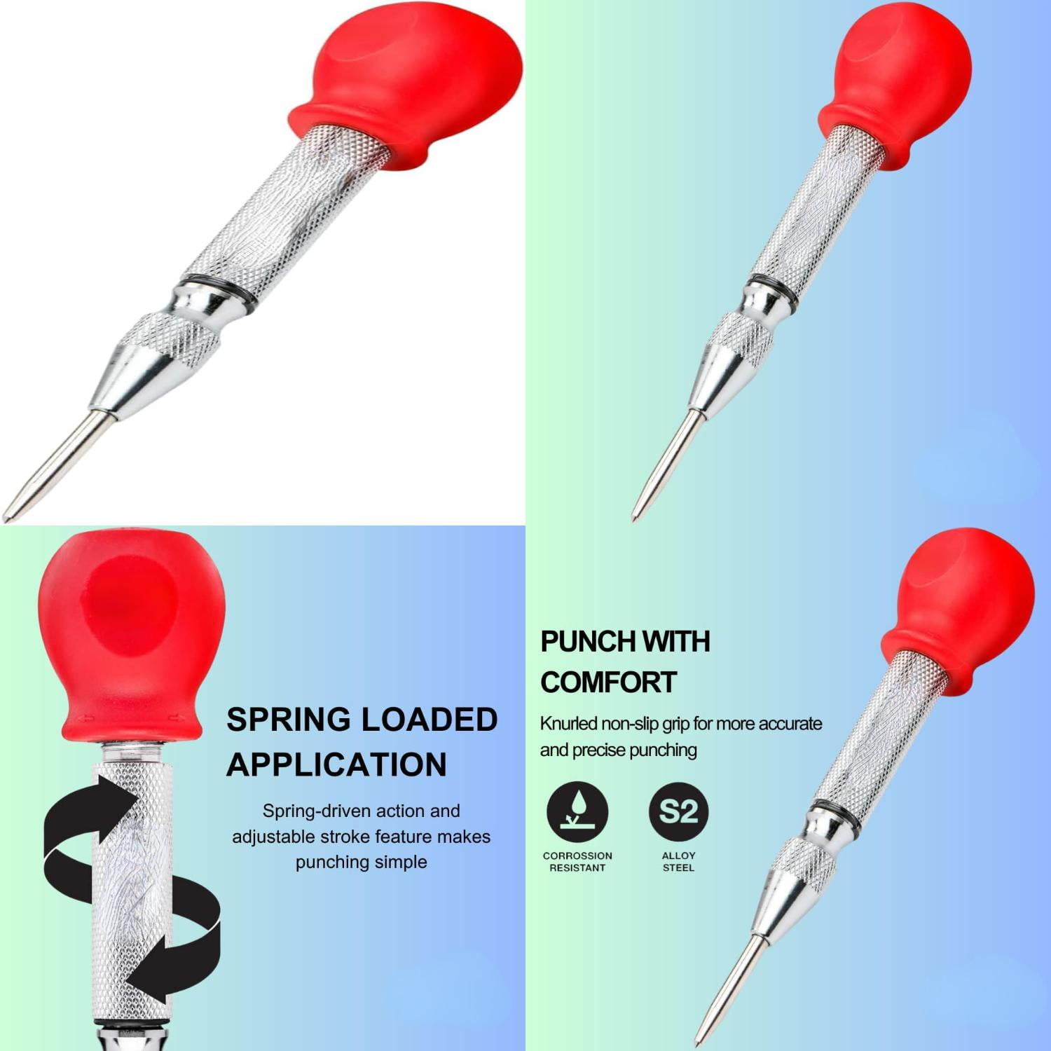 Convenient Adjustable Durable and Reliable Essential 5Inch Automatic Spring Loaded Center Punch