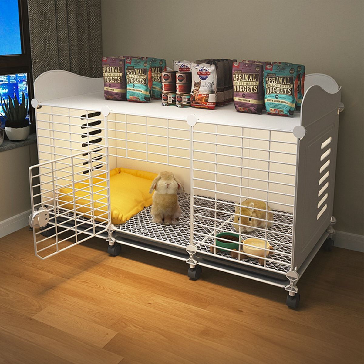 Picture of Convenient Aqwiopr Dog Crate with Wheels: Perfect for Small Pets and ...