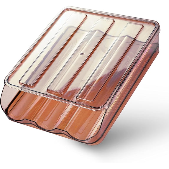 Convenient Auto Rolling Egg Tray for Fridge, Stackable Egg Holder with Clear Design, Holds up to 18 Eggs per Layer, Space-Saving Egg Storage Container