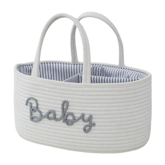 Cotton Cloth Diaper Organizes Portable Storage Basket with Compartments Foldable Nursery Storage Bin for Baby Essential