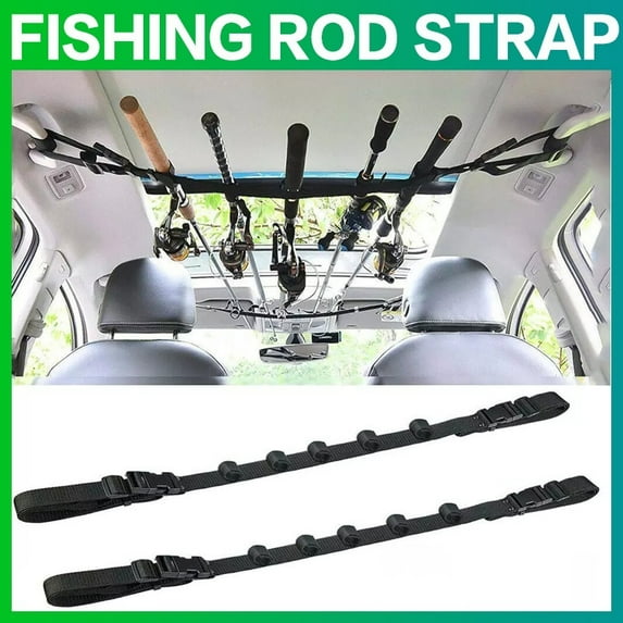 Convenient Car Fishing Rod Saver Vehicle Rod Carrier Band Rod Holder Belt Strap 1PC