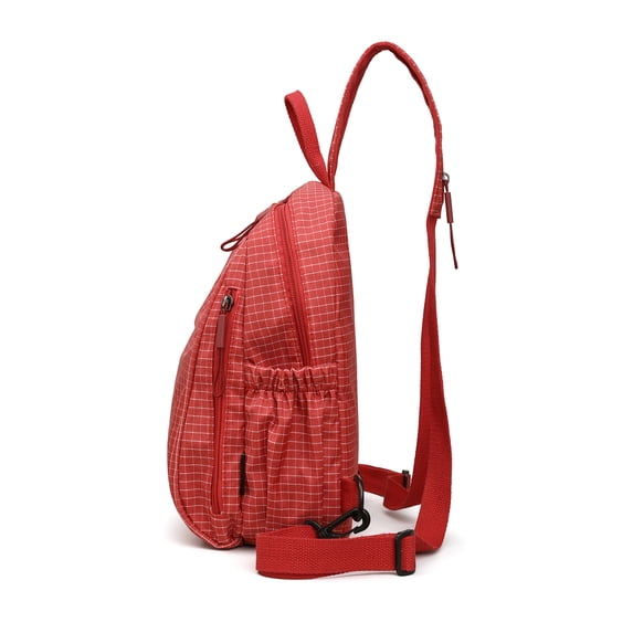 Convenient Checkerboard Designs Travel Backpack Gliding Zippers Shoulder Bag Adjustable Strap And Roomy Interior