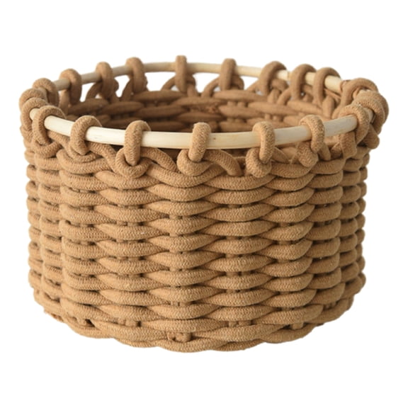 Convenient Closet Storage Baskets Delicate Round Cotton Rope Woven Storage Basket Efficient Organization Container