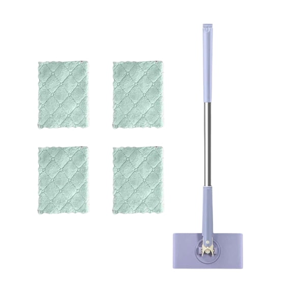 Convenient Cloth Changing Mini Mop - 45in Extended Hands Free Mop, Push Pull Grip Floor Mop with Disposable Pads, 360 Rotating Head Cleaning Mop for Hardwood Tile Large Home Kitchen Bathroom C