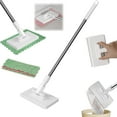 thumbnail image 1 of Convenient Cloth Changing Mini Mop, Automatic Cloth Changing Snap Grip Mini Mop, Dust with Handle, Multi Surface Floor Mopping, with Locking Head & Sweeping Cloths for Wall, Window(39.37in,1 Cloths), 1 of 7