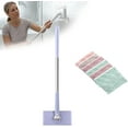 thumbnail image 1 of Convenient Cloth Changing Mini Mop for Face Towels, 360° Rotating Washable Mop for Floors, Wall Tiles, Mirror, Space Saver with Wall Mount (Purple (95cm/37.40in) + Magic Cleaning Cloth*1), 1 of 7