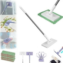 Convenient Cloth Changing Mini Mop Magic Cleaning Cloth*20, Automatic Gripping or Releasing, 360° Rotating & Universal Compatibility, Wet/Dry Use for Multi Cleaning