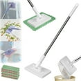 thumbnail image 1 of Convenient Cloth Changing Mini Mop + Magic Cleaning Cloth*5, Automatic Gripping or Releasing, 360° Rotating & Universal Compatibility, Wet/Dry Use for Multi Cleaning, 1 of 9
