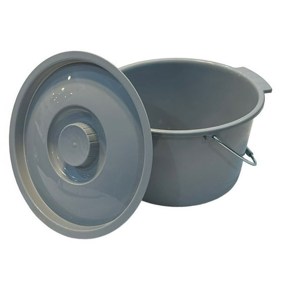Convenient Commode Pail with Lid & Handle 7.5 Qt, Cs/6