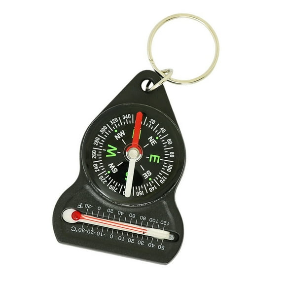 Convenient Compassing Temperature Gauge with Keychain Perfect for Outdoor Exploration Navigation