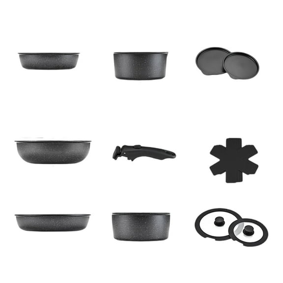 Convenient Detachable Handle Cookware for Small Space Household Aluminum Pots