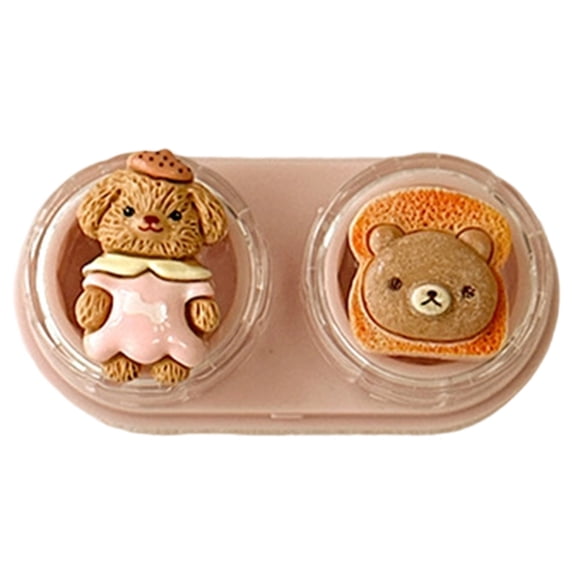 Convenient Drawer Styles Contact Lenses Case With Cartoon Design and Applicator Tool Tweezers For Travel And Daily Use